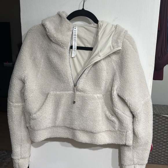 Lululemon scuba oversized cropped half zip Sherpa fleece hoodie - Picture 2 of 4